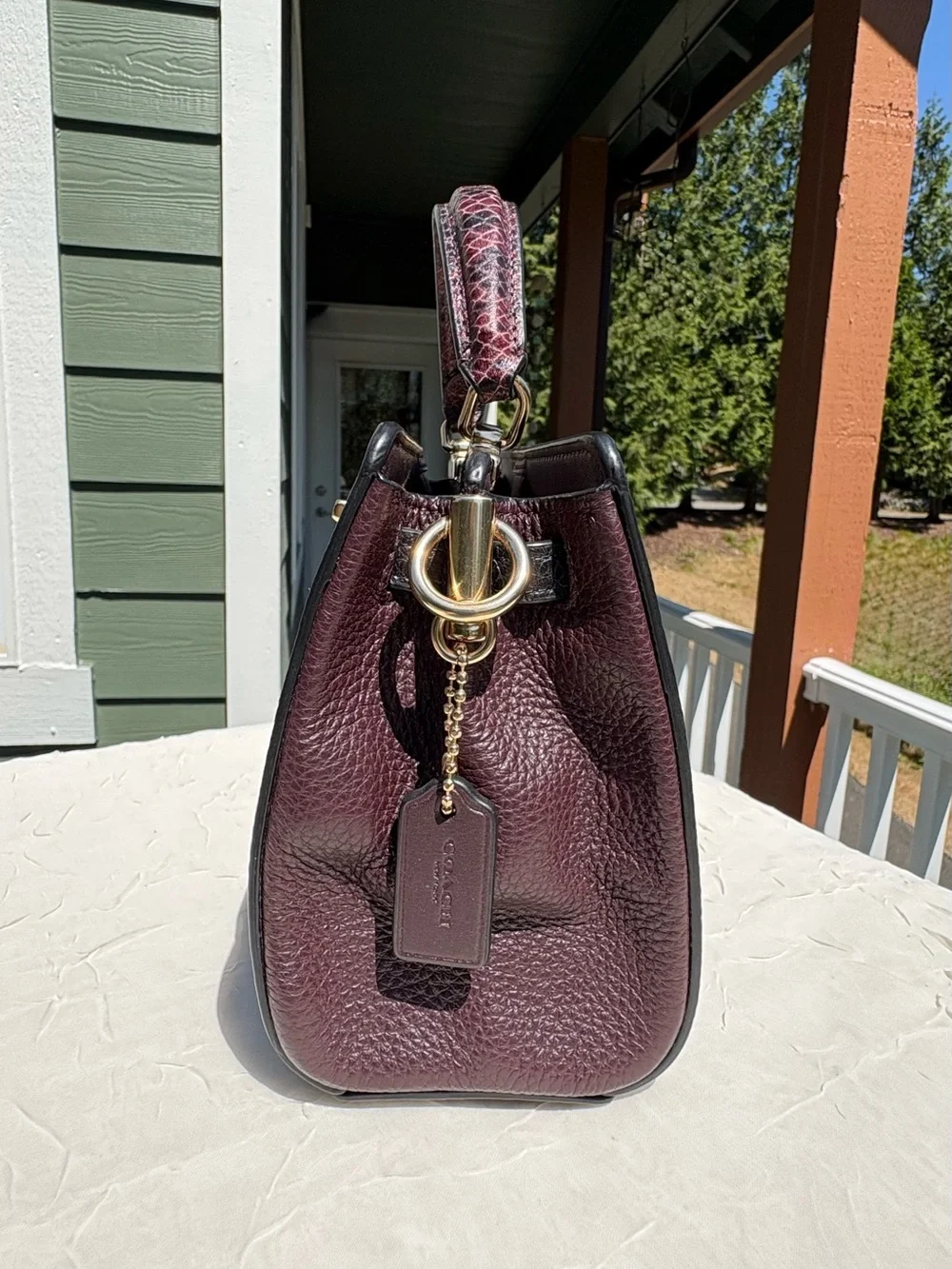 COACH Lane Satchel In Black Leather C8687